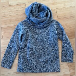 Girls' Gray Marled Funnel Neck Sweater Top